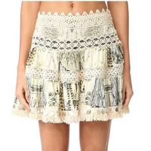 Camilla Printed Embellished Mini Skirt, Size M